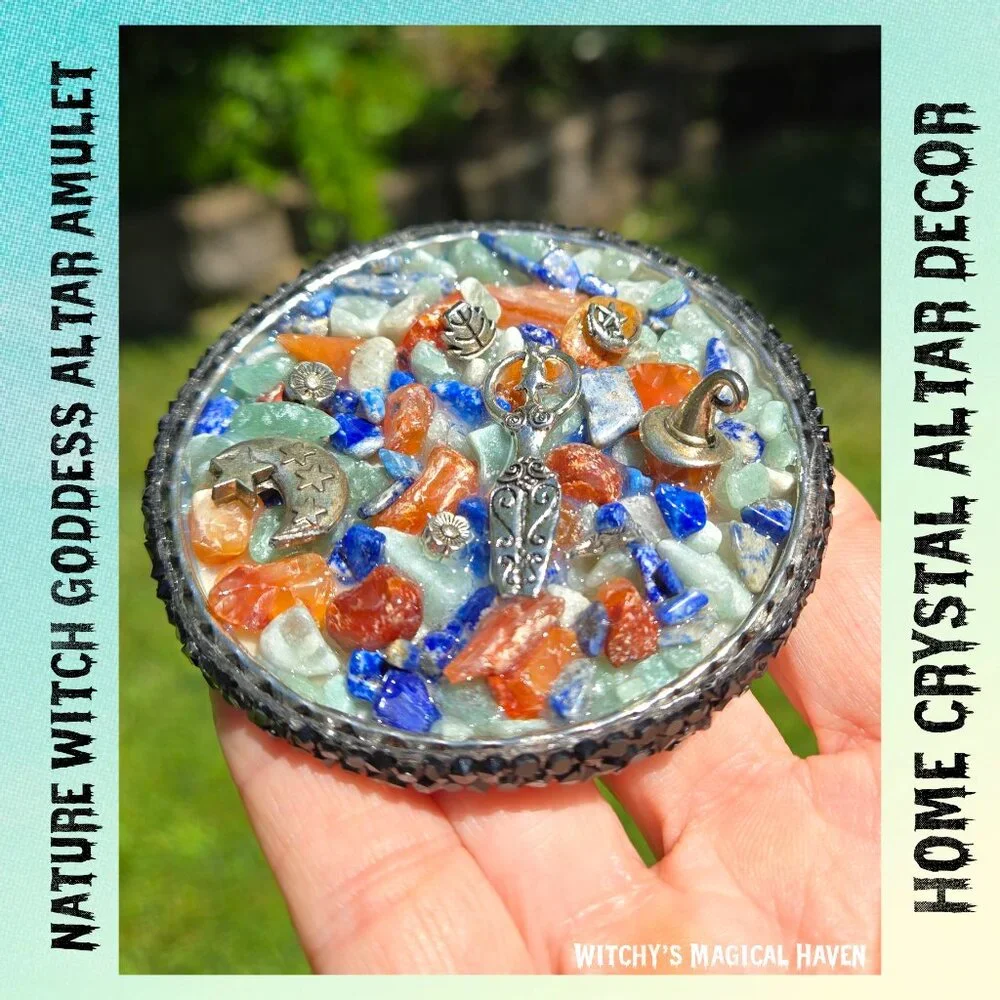 Nature Witch Goddess Crystal Charm Altar Amulet Wall Decor
